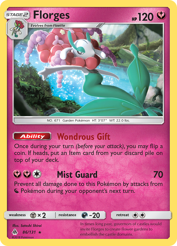 Florges 86/131 English Pokémon card from Forbidden Light (2018)