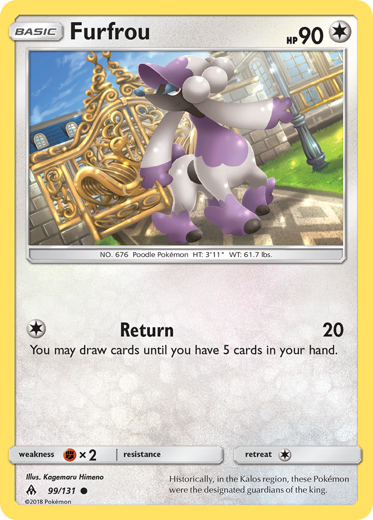 Furfrou 99/131 English Pokémon card from Forbidden Light (2018)
