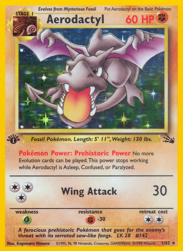 Aerodactyl 1/62 — Pokémon Fossil card