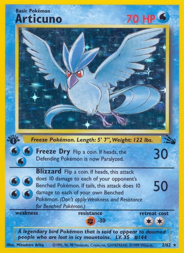 Articuno 2/62 — Pokémon Fossil card