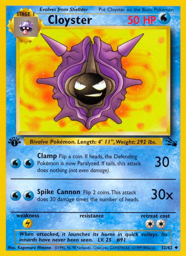 Cloyster 32/62 — Pokémon Fossil card
