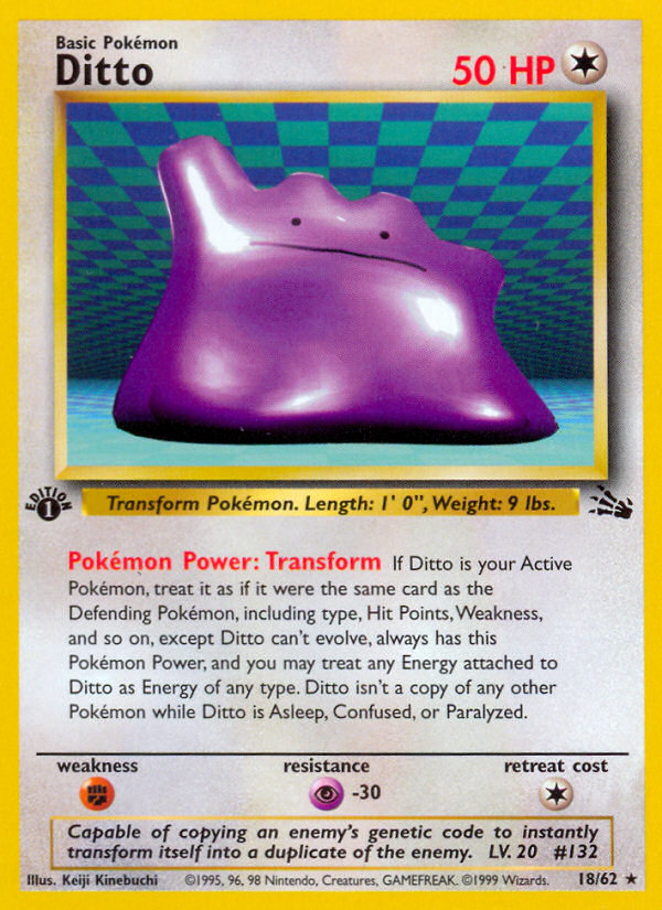 Ditto 18/62 — Pokémon Fossil card