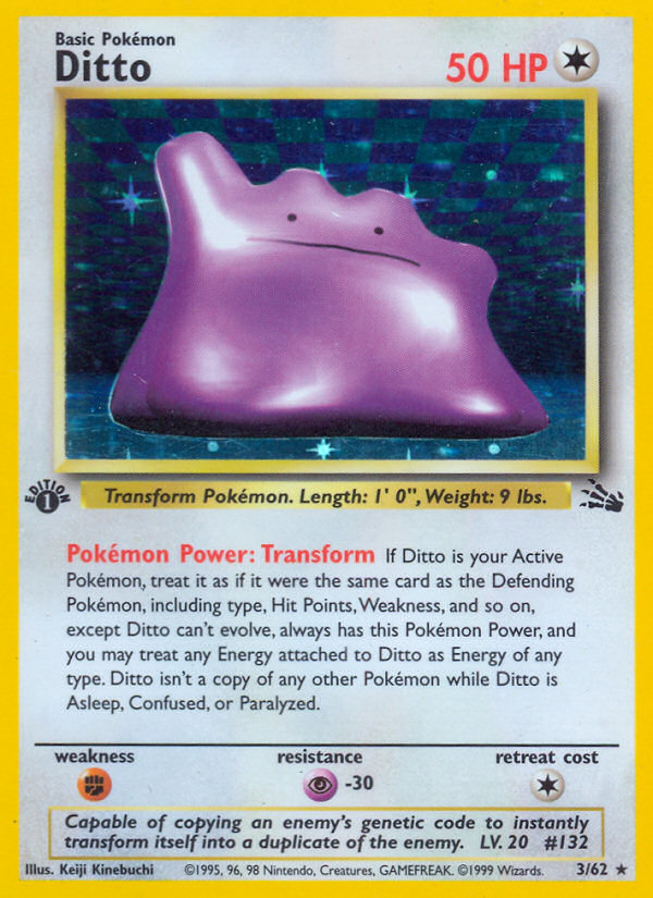 Ditto 3/62 — Pokémon Fossil card