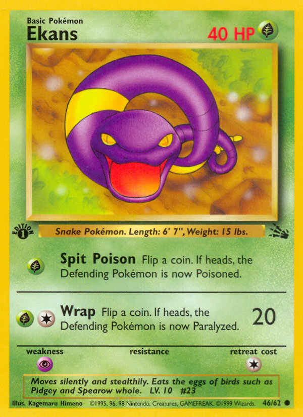 Ekans 46/62 — Pokémon Fossil card