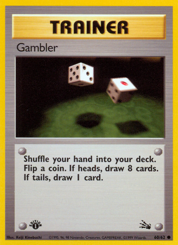 Gambler 60/62 — Pokémon Fossil card