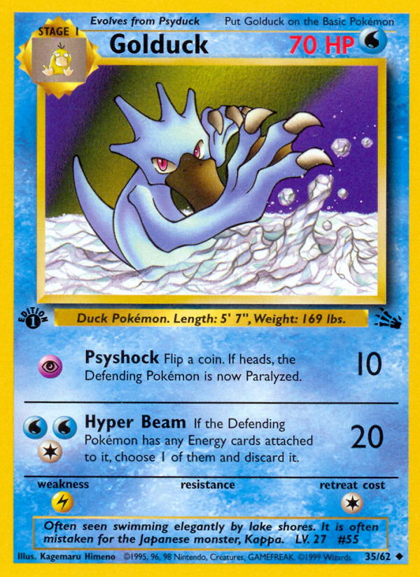 Golduck 35/62 — Pokémon Fossil card