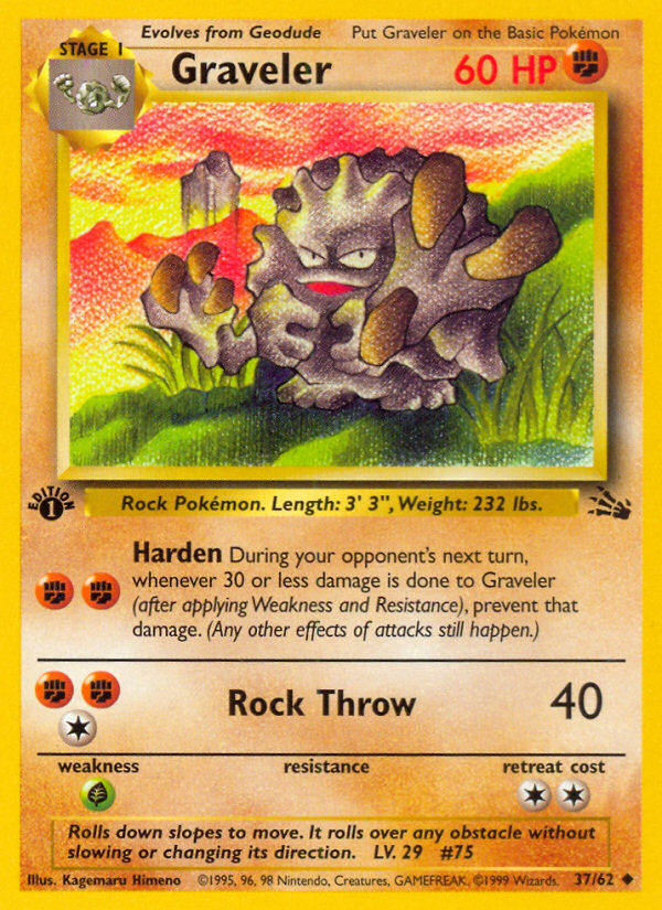 Graveler 37/62 — Pokémon Fossil card