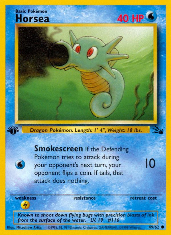 Horsea 49/62 — Pokémon Fossil card