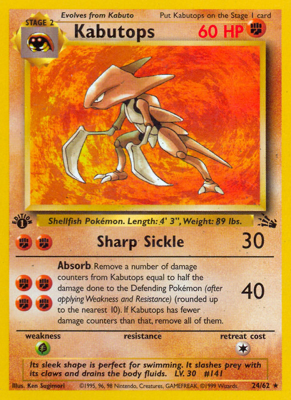 Kabutops 24/62 — Pokémon Fossil card