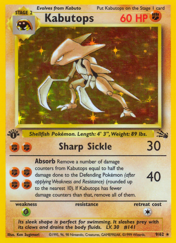 Kabutops 9/62 — Pokémon Fossil card