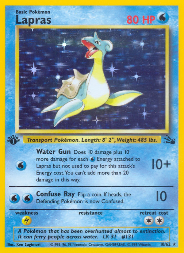 Lapras 10/62 — Pokémon Fossil card