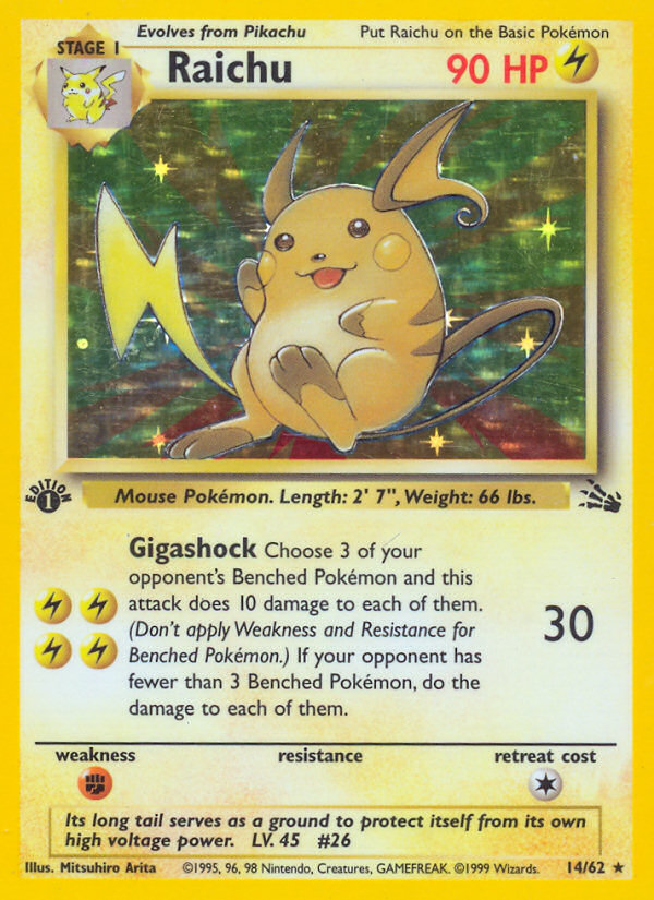 Raichu 14/62 — Pokémon Fossil card