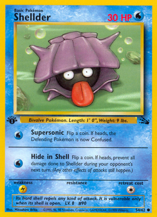 Shellder 54/62 — Pokémon Fossil card