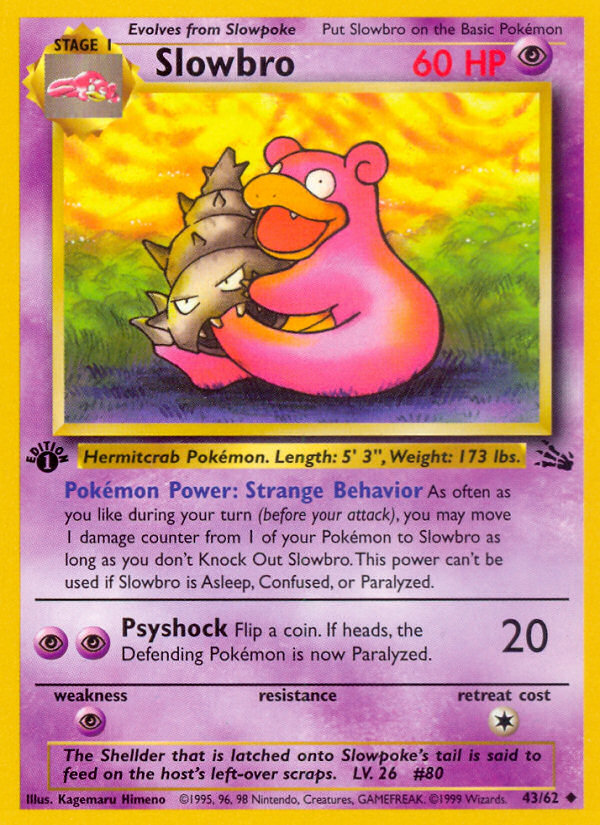 Slowbro 43/62 — Pokémon Fossil card