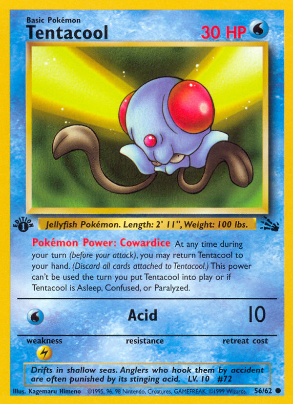 Tentacool 56/62 — Pokémon Fossil card