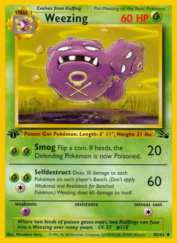 Weezing 45/62 — Pokémon Fossil card
