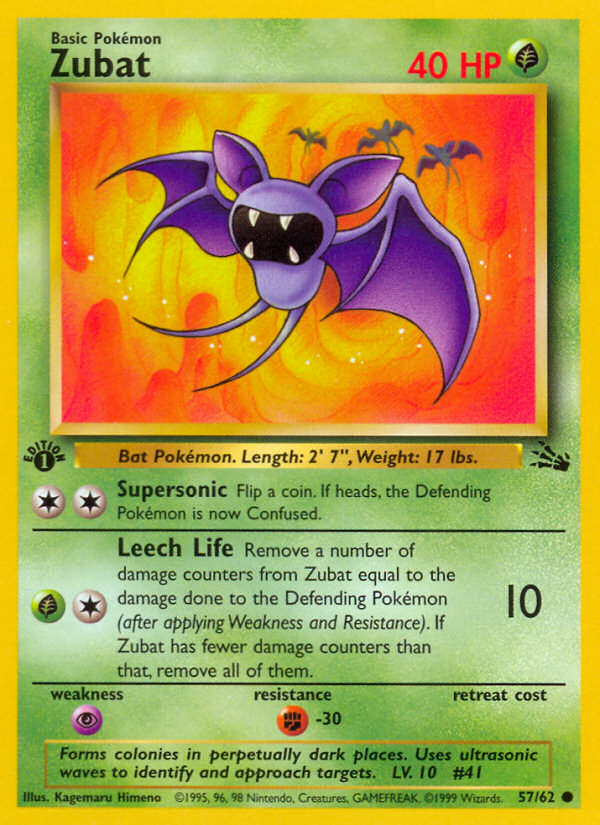 Zubat 57/62 — Pokémon Fossil card