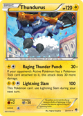 Thundurus 33/111 English Pokémon card from Furious Fists (2014)