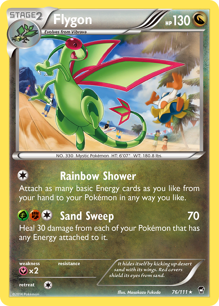 Flygon 76/111 English Pokémon card from Furious Fists (2014)