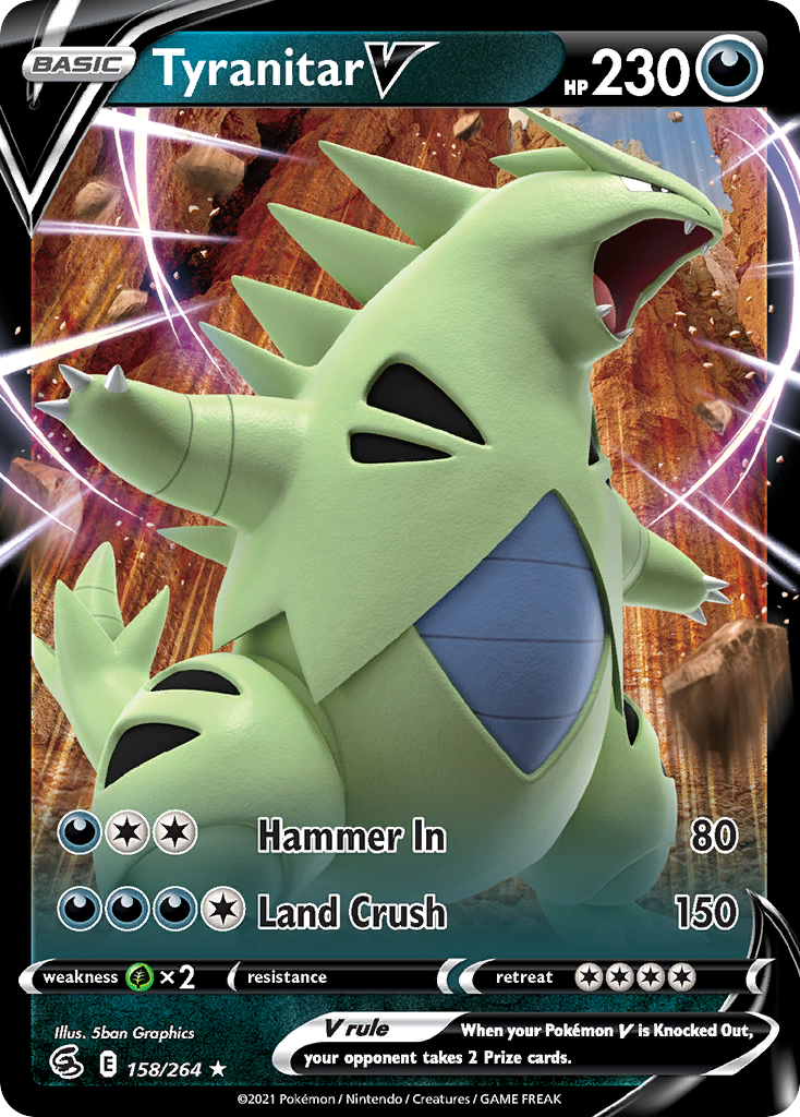 Tyranitar V 158/264 — English Pokémon Fusion Strike (2021)