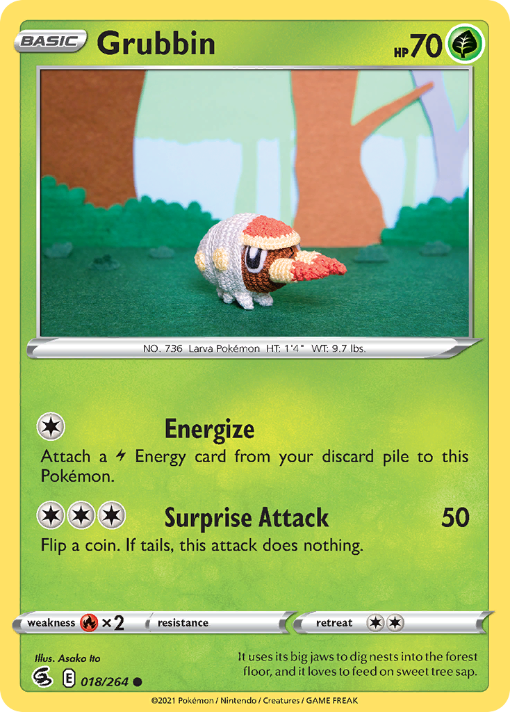 Grubbin 18/264 — English Pokémon Fusion Strike (2021)