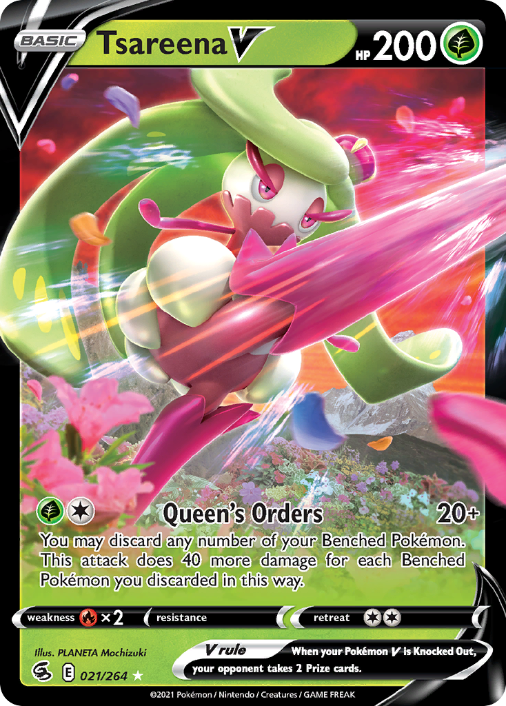 Tsareena V 21/264 — English Pokémon Fusion Strike (2021)