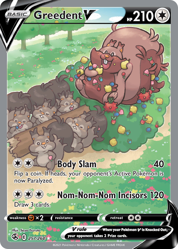 Greedent V 257/264 — English Pokémon Fusion Strike (2021)