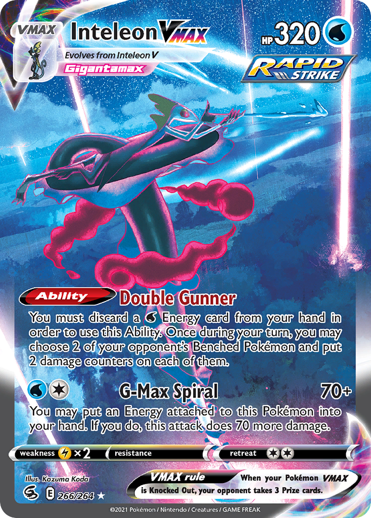 Inteleon VMAX 266/264 — English Pokémon Fusion Strike (2021)