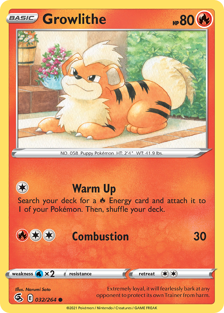 Growlithe 32/264 — English Pokémon Fusion Strike (2021)