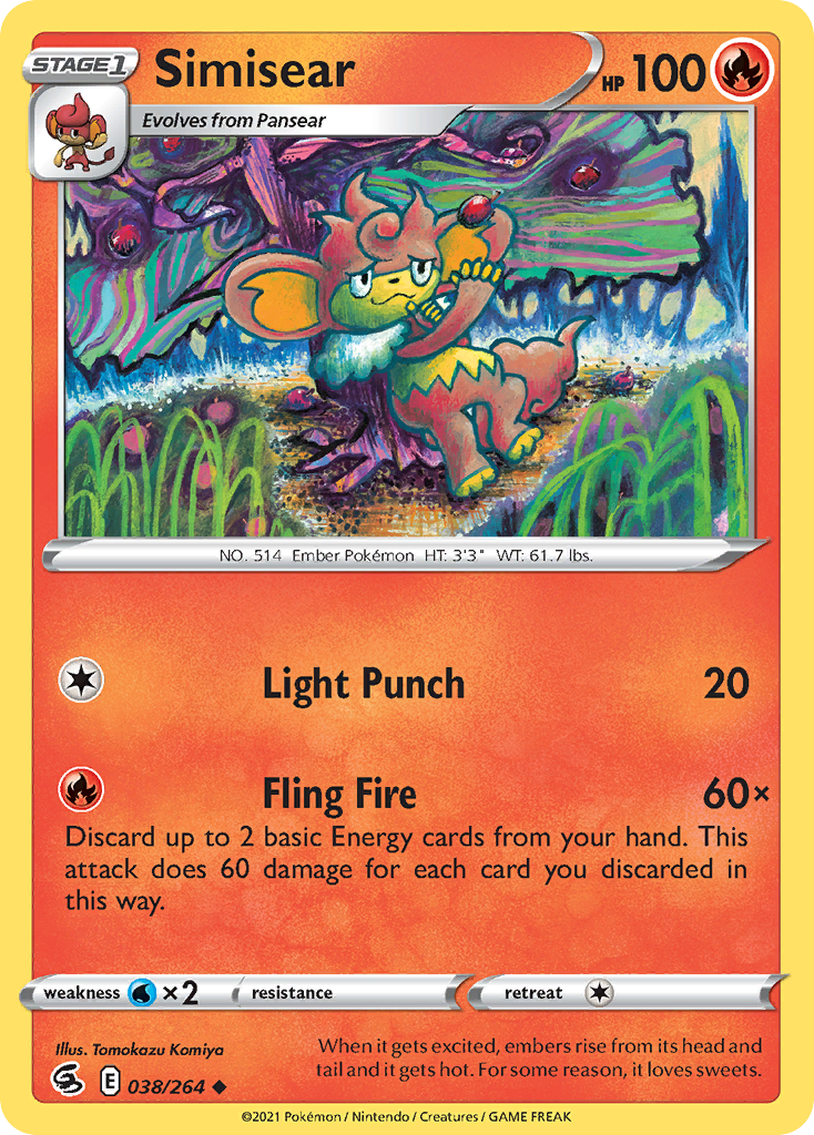 Simisear 38/264 — English Pokémon Fusion Strike (2021)