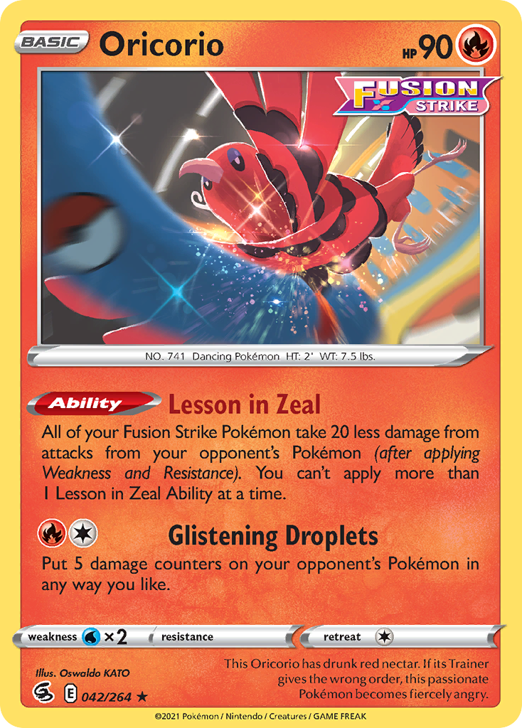 Oricorio 42/264 — English Pokémon Fusion Strike (2021)