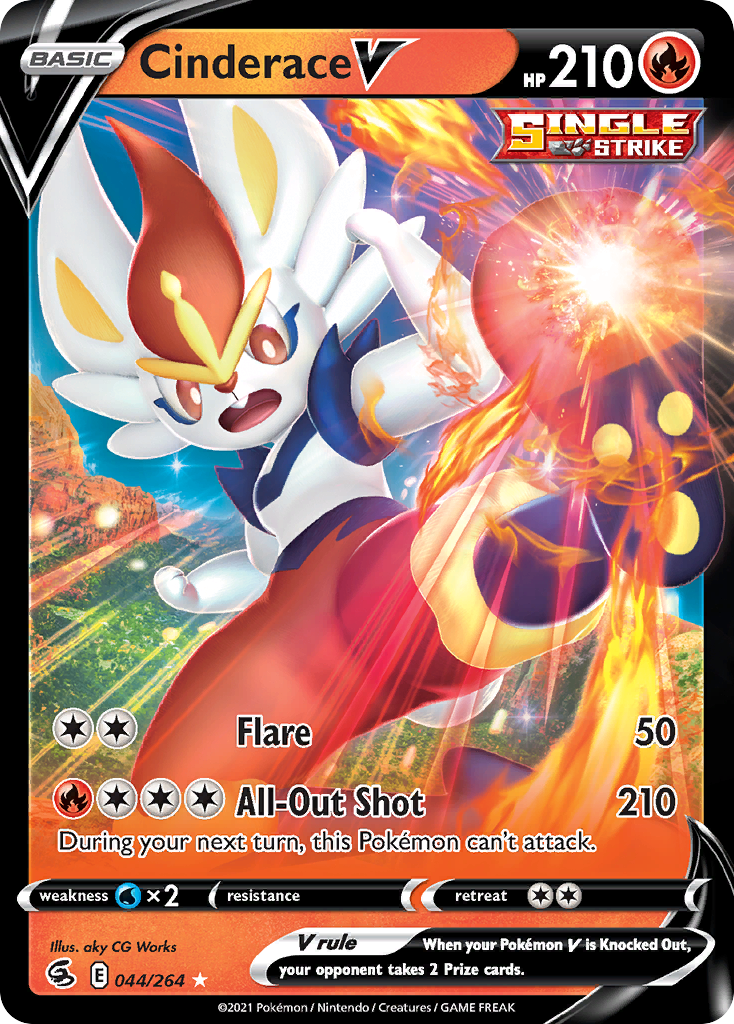 Cinderace V 44/264 — English Pokémon Fusion Strike (2021)