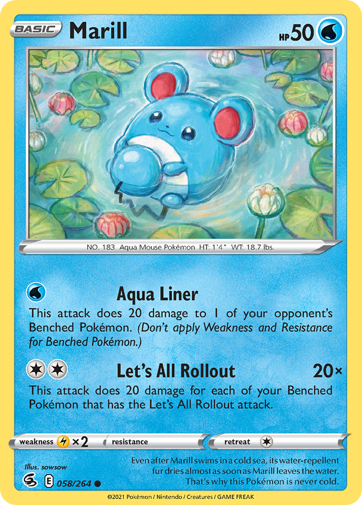 Marill 58/264 — English Pokémon Fusion Strike (2021)