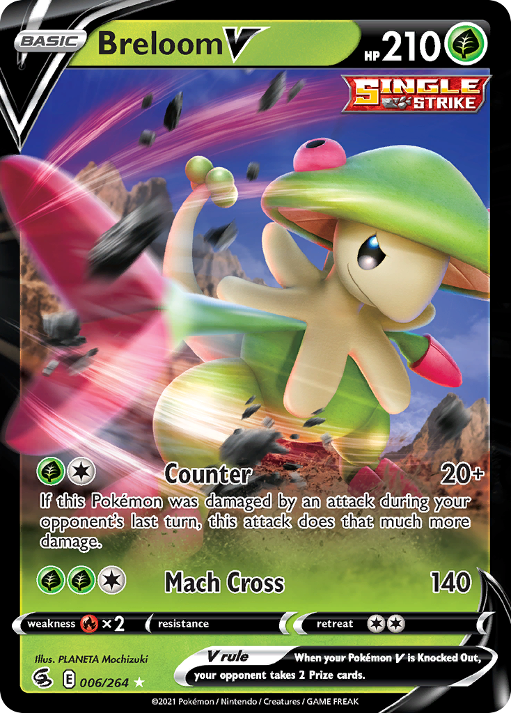Breloom V 6/264 — English Pokémon Fusion Strike (2021)