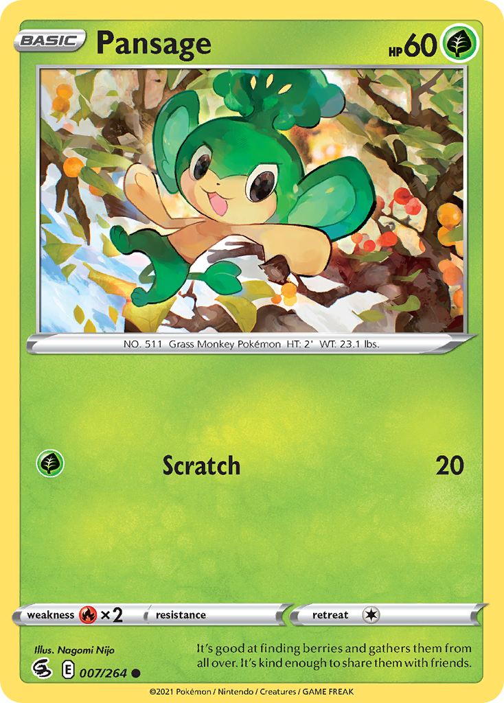Pansage 7/264 — English Pokémon Fusion Strike (2021)