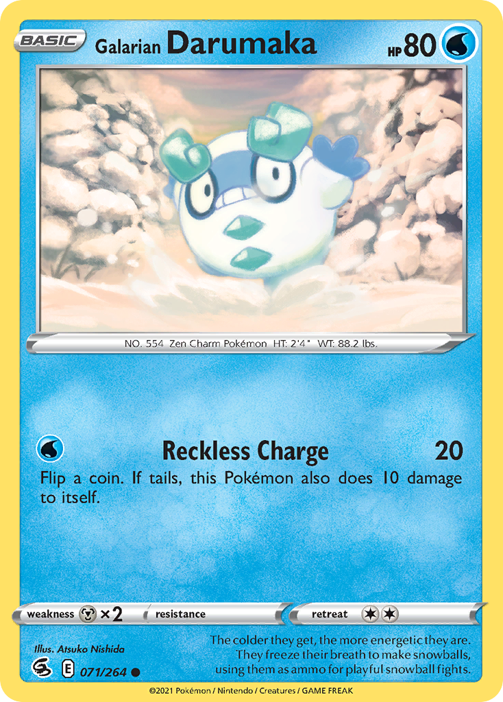 Galarian Darumaka 71/264 — English Pokémon Fusion Strike (2021)