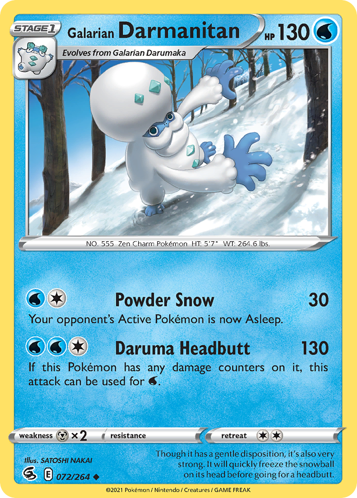 Galarian Darmanitan 72/264 — English Pokémon Fusion Strike (2021)