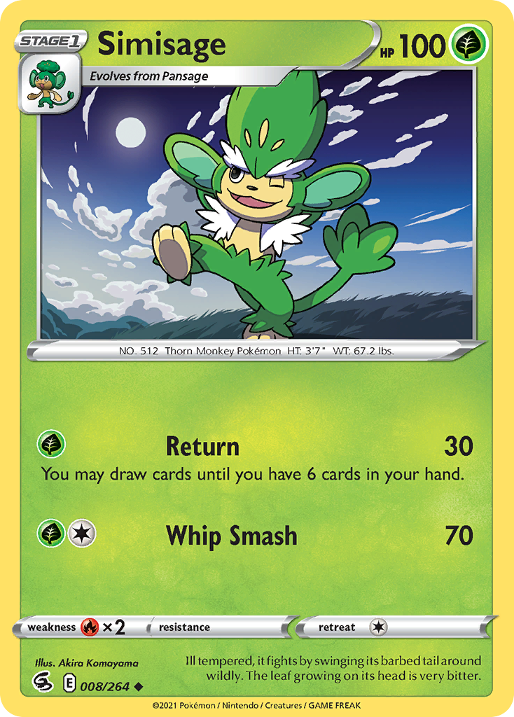 Simisage 8/264 — English Pokémon Fusion Strike (2021)