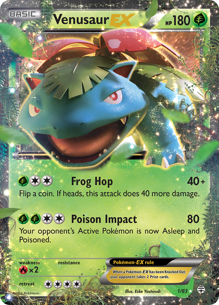 Venusaur-EX 1/83 English Pokémon card from Generations (2016)