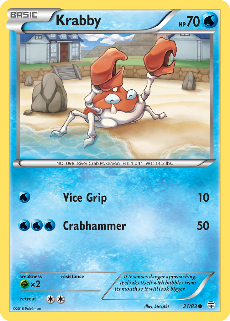 Krabby 21/83 English Pokémon card from Generations (2016)