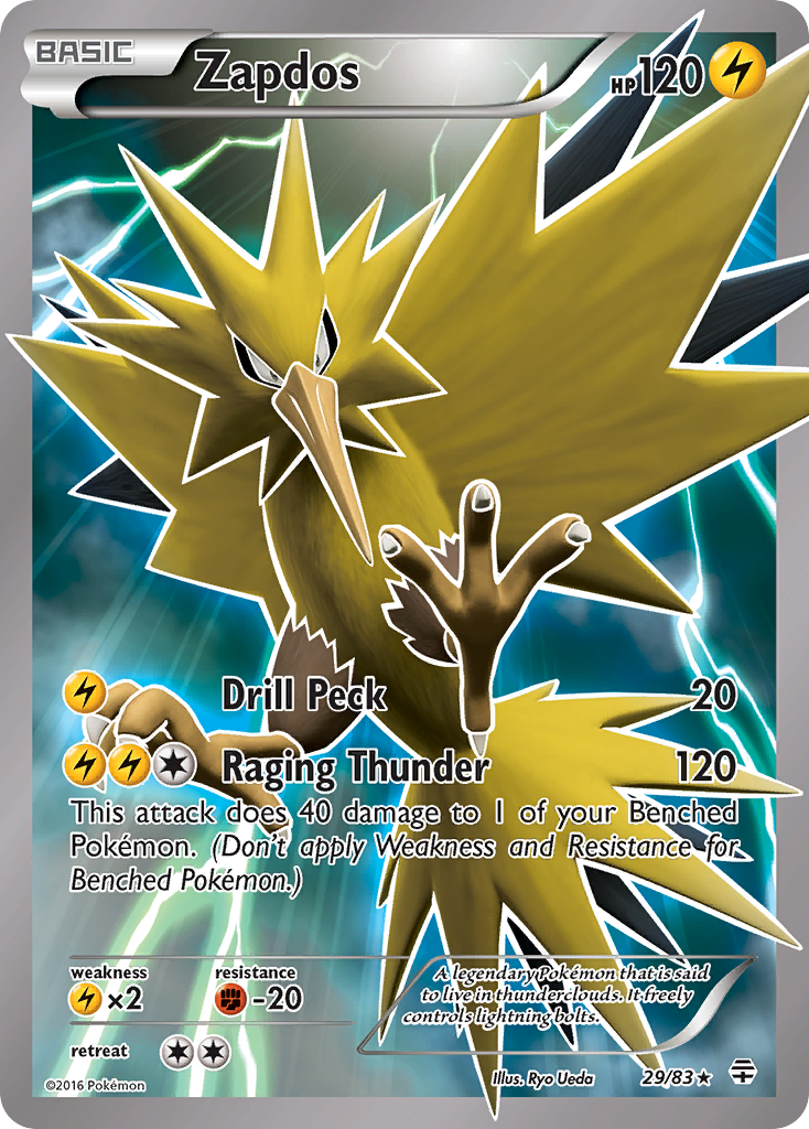 Zapdos 29/83 English Pokémon card from Generations (2016)