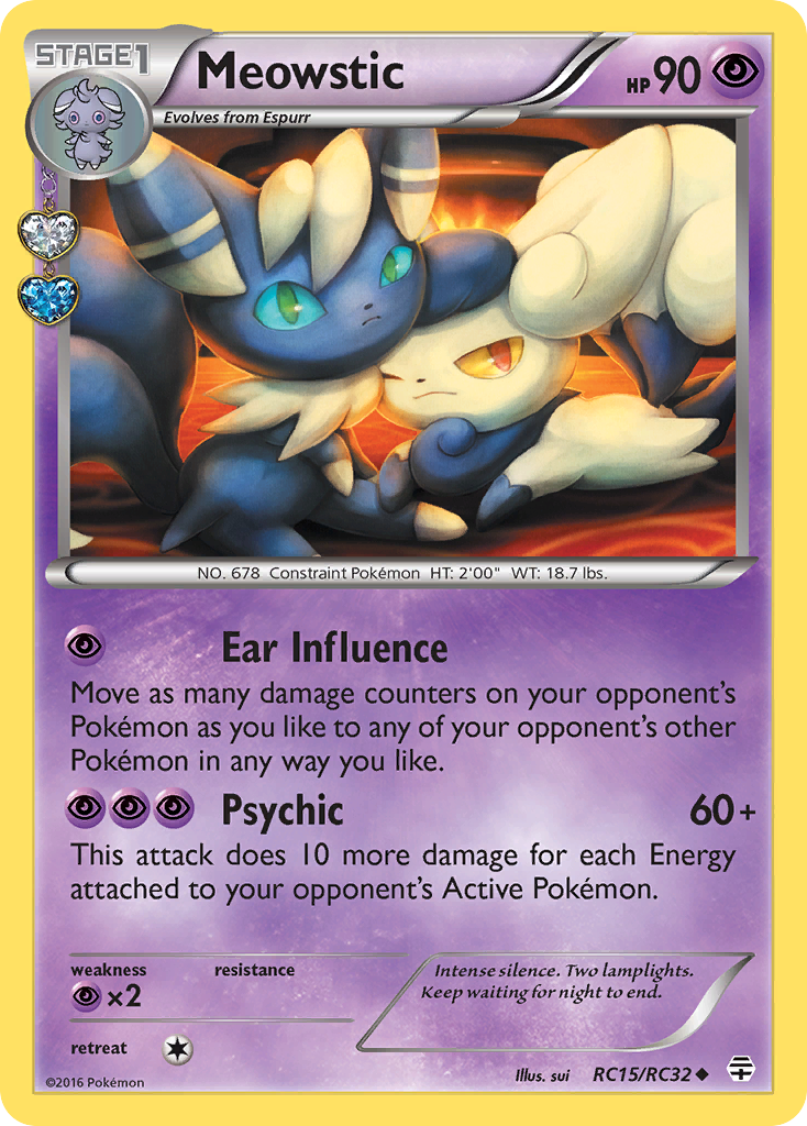 Meowstic RC15/RC32 English Pokémon card from Generations (2016) — Radiant Collection