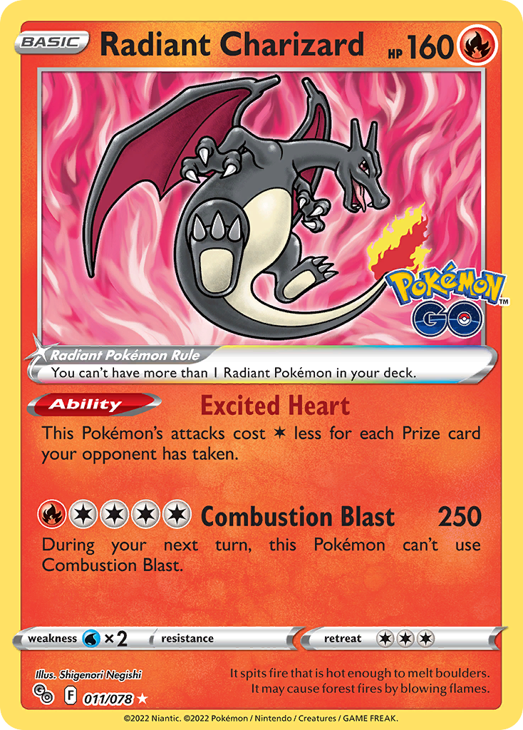 Radiant Charizard 11/78 — English Pokémon GO (2022)