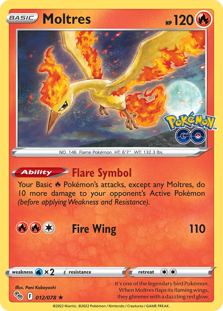 Moltres 12/78 — English Pokémon GO (2022)