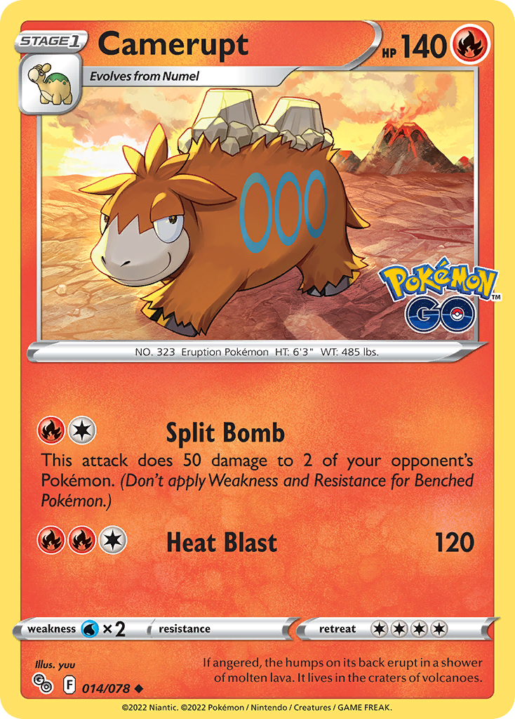 Camerupt 14/78 — English Pokémon GO (2022)