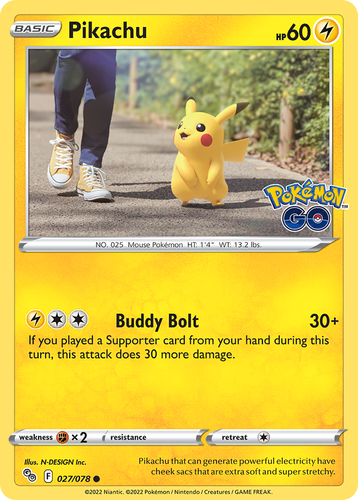 Pikachu 27/78 — English Pokémon GO (2022)