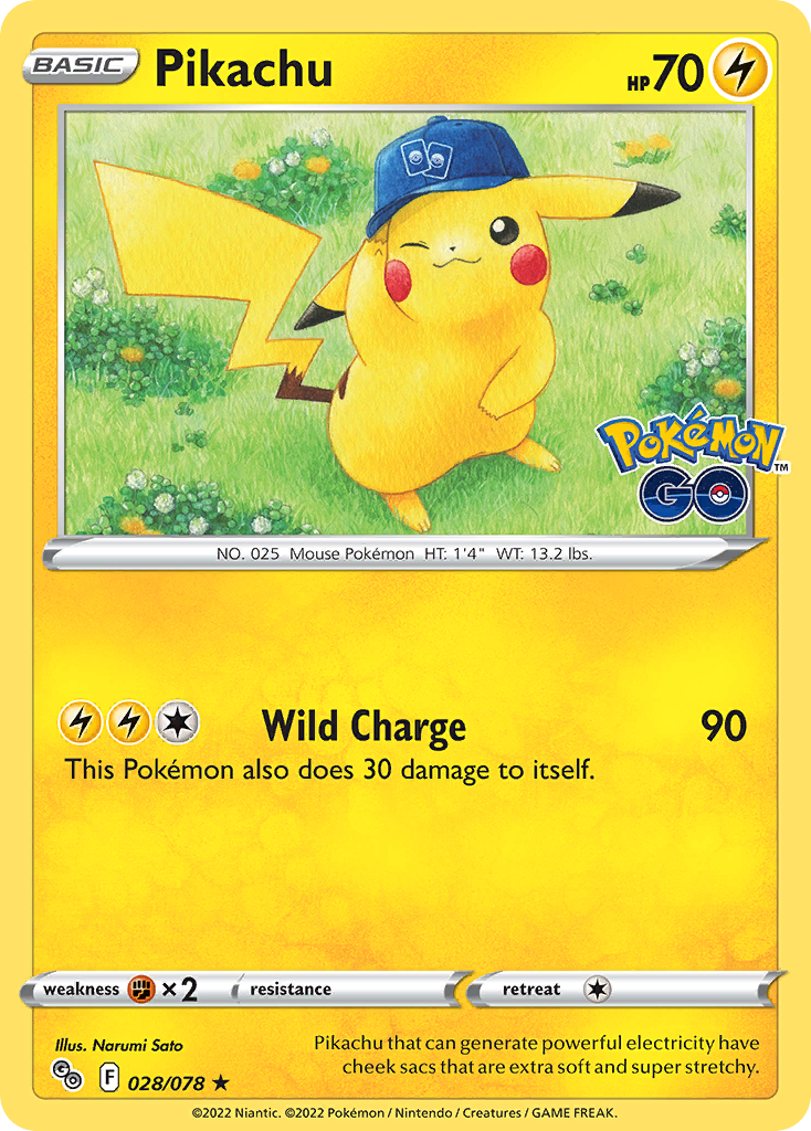 Pikachu 28/78 — English Pokémon GO (2022)