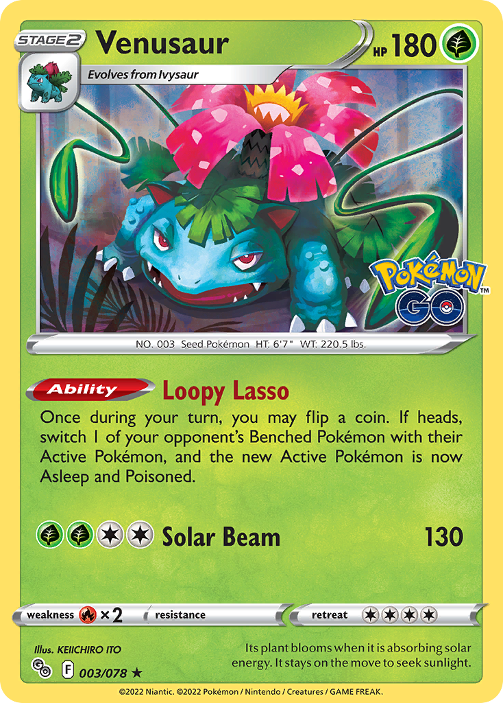 Venusaur 3/78 — English Pokémon GO (2022)