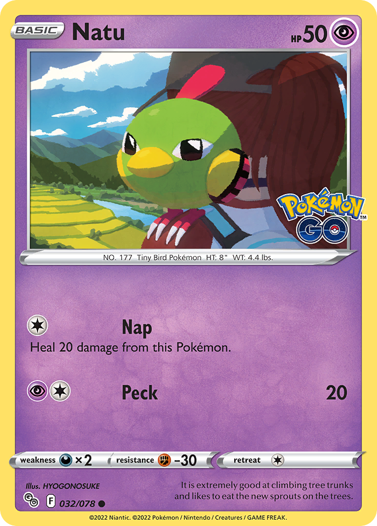 Natu 32/78 — English Pokémon GO (2022)