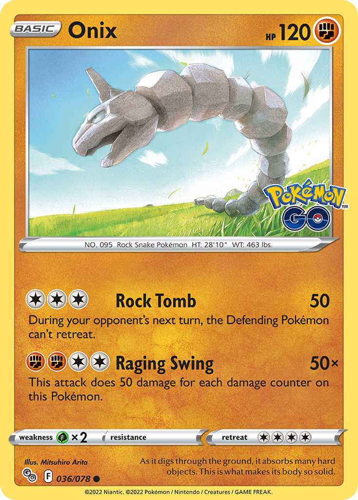 Onix 36/78 — English Pokémon GO (2022)